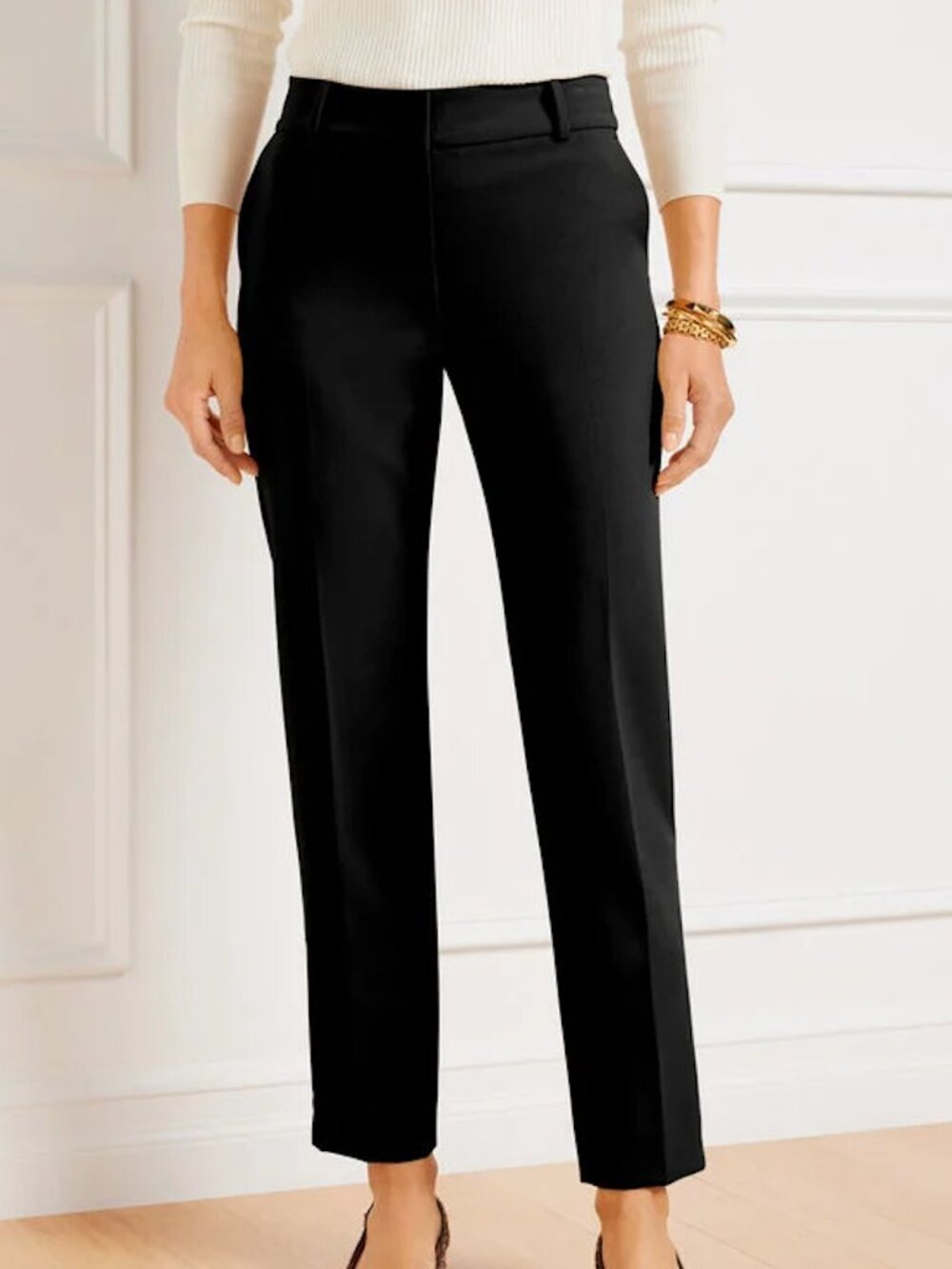 Talbots Classic Black Straight Leg Ankle Dress Pants Workwear
